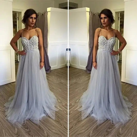 Vestido Де Феста 2017 бретельках sexy Вечерние Платья из бисера тюль алина Халат Вечер