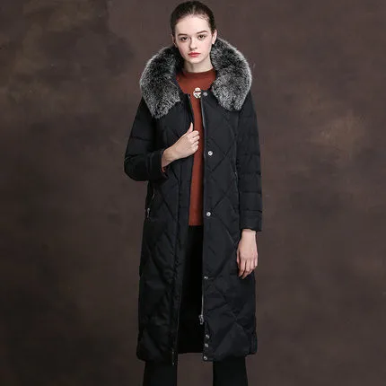 Women Winter Duck Down Jackets Hooded Big Fox Fur Collar Long Coats Dded Down Overknee Jacket Women Winter 2018 AS054 (19)