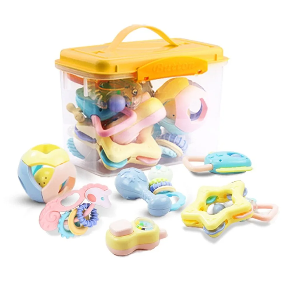 

Baby Teethers Plastic Silicone Set Animal Pattern Baby Ring Teether Chew Charms Baby Teething Gift Toddler Toys