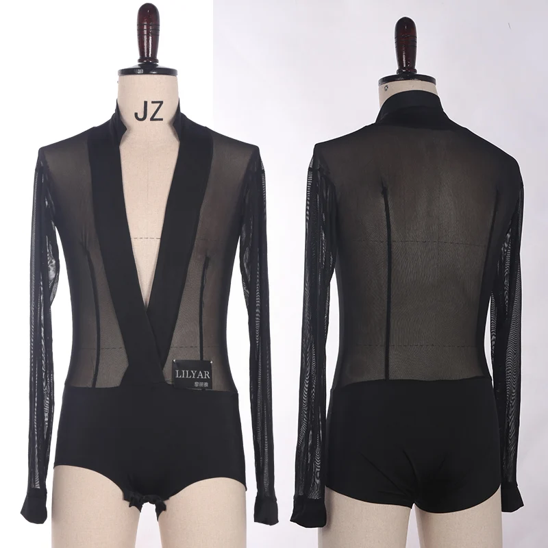 dance wear men 2017 Tailor-made 100% New Lace men's shirt Competition Dance Man Latin Shirt Boys Latin Dance Men Dress Latin Dance Adult Dress ballroom clothes for men