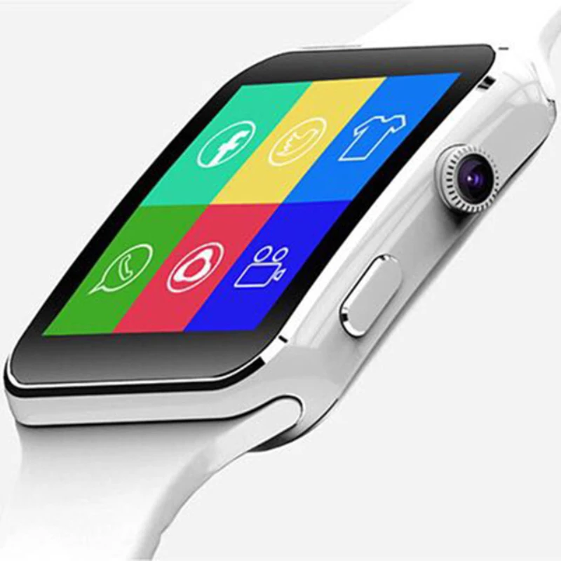 Новое поступление X6 Смарт часы с камерой сенсорный экран Поддержка SIM TF карта Bluetooth Smartwatch для iPhone Xiaomi Android телефон - Цвет: Белый
