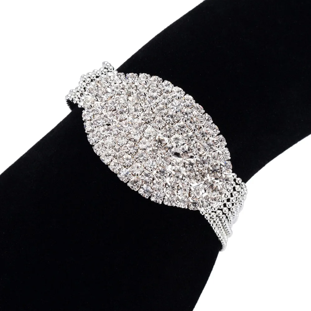 YFJEWE Роскошная обувь с украшением в виде кристаллов Для женщин ювелирные изделия цветок звено цепи браслет с белыми стразами свадебные подарки B190