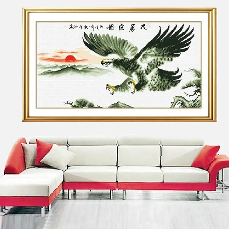 Animale svolgere Grandi Progetti Aquila Edizione DMC Punto Croce Kit Accurato Ricamo Stampato A Mano FAI DA TE Ago Work Home Decor
