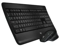 Logitech MX900, Стандартный, беспроводной, Bluetooth, QWERTY, черный, мышь в комплекте