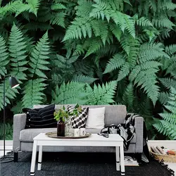 Пользовательские фото обои 3D зеленых листьев растений росписи Гостиная ТВ диван Спальня домашнего декора стен росписи Papel де Parede 3D