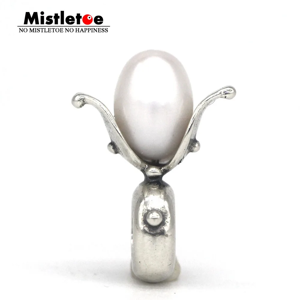 

Mistletoe 925 Sterling Silver Budding Pearl Spacer Stopper Fit European Troll 3.0 mm Bracelet Jewelry