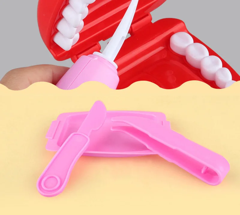 9 шт., детские игрушки для ролевых игр, стоматологический контроль зубов, медицинский набор для доктора, Обучающие ролевые игры, моделирование обучения для детей TY0398
