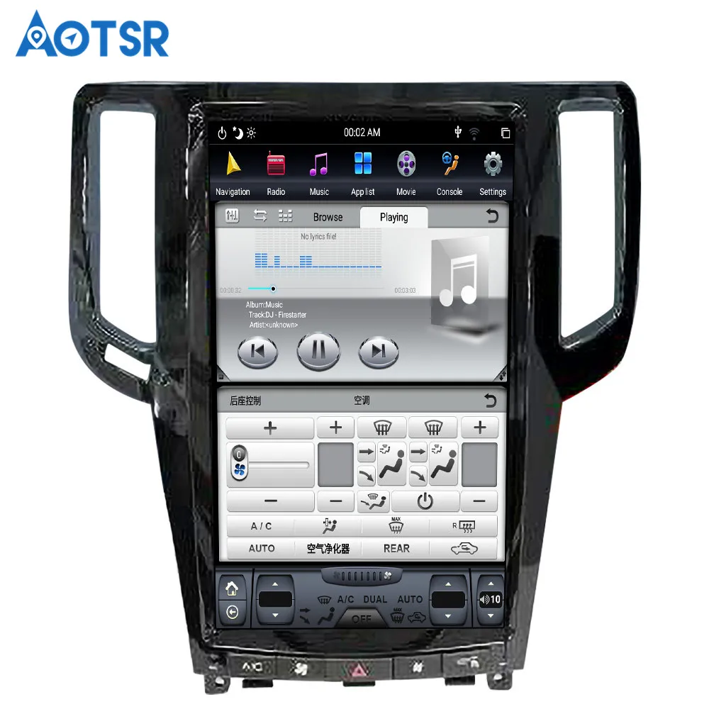 Perfect Android8.1 4+64GB 13.6 inch Car No DVD Player GPS Navigation For Infiniti G37 G35 G25 G25 G37S headunit multimedia tape recorder 4