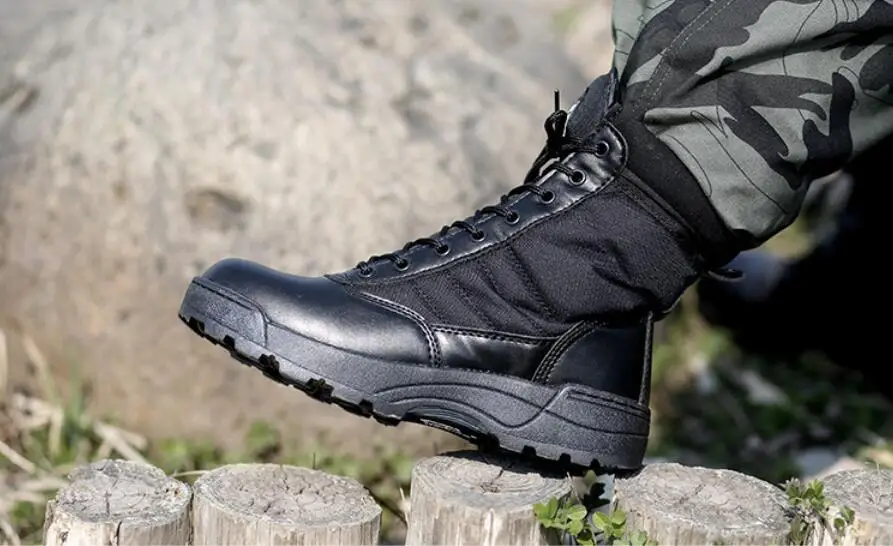 Новинка года; мужские кожаные ботинки в стиле милитари; армейские ботинки; Армейская Обувь