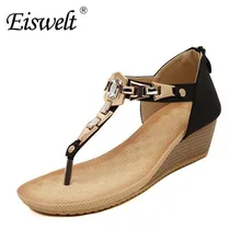 Eiswelt Sandalen Frauen Strand Schuhe Böhmische Wort Bimetallstreifens Offene spitze Procrastinate Dicken Boden Keil Sandalen Schuhe # DZW60