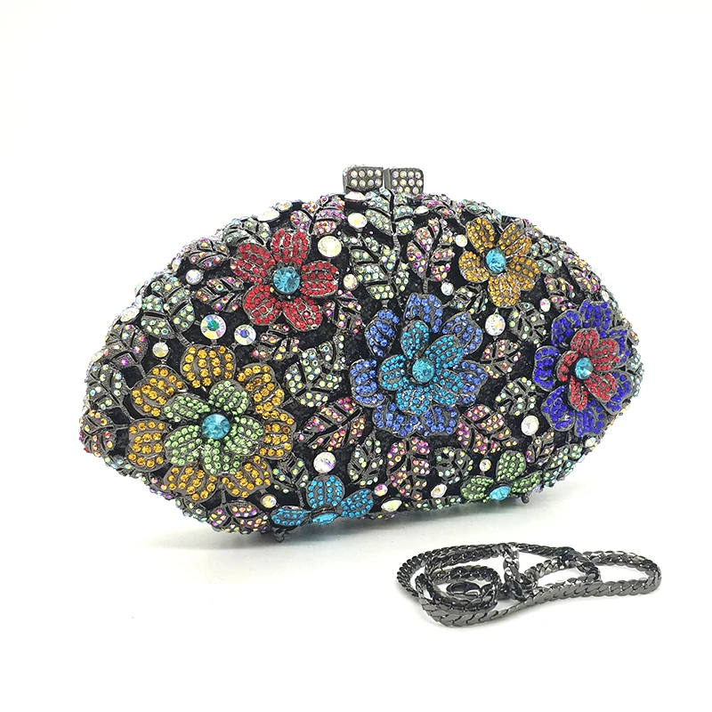 Женская Дамская сумочка для вечеринок, бриллианты, элегантные кошельки, роскошные клатчи, свадебные дизайнерские сумки-кошельки с цветами и кристаллами