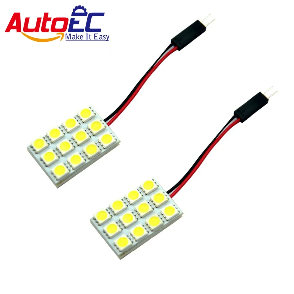 AutoEC купол led 12 SMD 5050 Интерьер автомобиля крыши чтение купольный светильник 12 V белого и синего цвета с гирлянда T10 Ba9s 100X# LL09