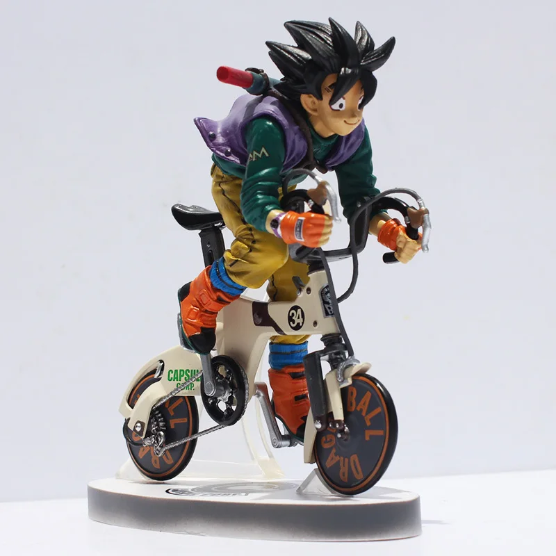 

Anime Dragon Ball Z Sun Gokou Riding Bicycle Desktop Real McCOY Series 02 Action Figure Collectible Toy