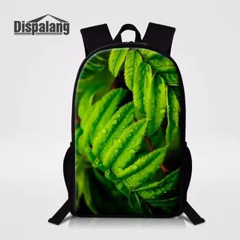 

Dispalang Leaf Raindrop Prints 16 inch Children School Bags Various Floral Book Bag Fashion Women Backpack Travel Daily Rucksack