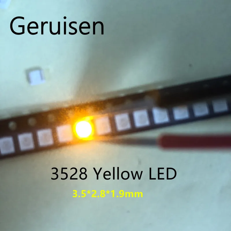 Желтый POWER TOP 1210 3528 SMD SMT PLCC 2 1500MCD ультра яркий светодиод новинка бесплатная