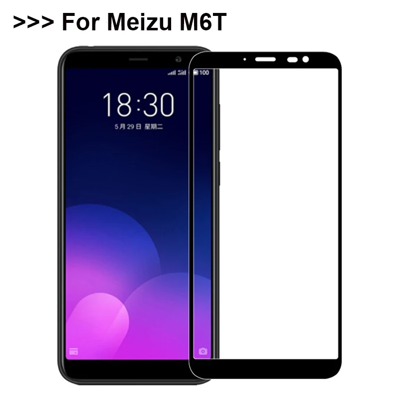 Закаленное стекло для Meizu M6T Meilan 6 T 6 T защита экрана 9H 2.5D Защитное стекло для телефона пленка на Maisie Meizy Maizu Meilan 6 T - Цвет: Black