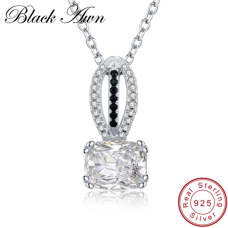 [BLACK AWN] 925 Sterling Silver Necklaces & Pendants Trendy Engagement