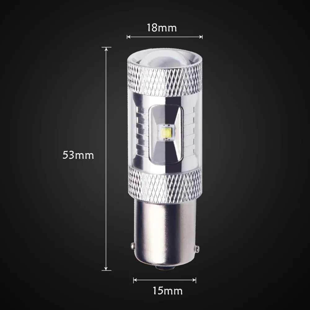  2Pcs 1156 BA15S P21W Led Bulb R5W 30W 60W 80W Reserve Brake Back Turn Singal Lights DRL Car Leds Bu - 32802811702