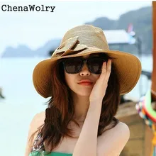 ChenaWolry 1PC Fashion Accessories Bohemian Fashion Summer Sun Floppy Hat Straw Beach Wide Large Brim Cap Oct 12
