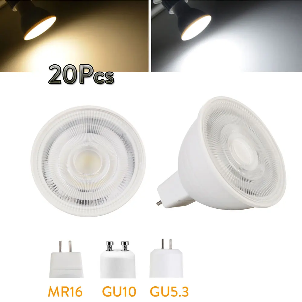 20PCS 7W GU5.3 110V Dimmable COB LED Spotlight Warm White Light Home Office Ceiling Decoration Lamp 20PCS 7W GU5.3 110V Dimmable COB LED Spotlight Warm White Light Home Office Ceiling Decoration Lamp