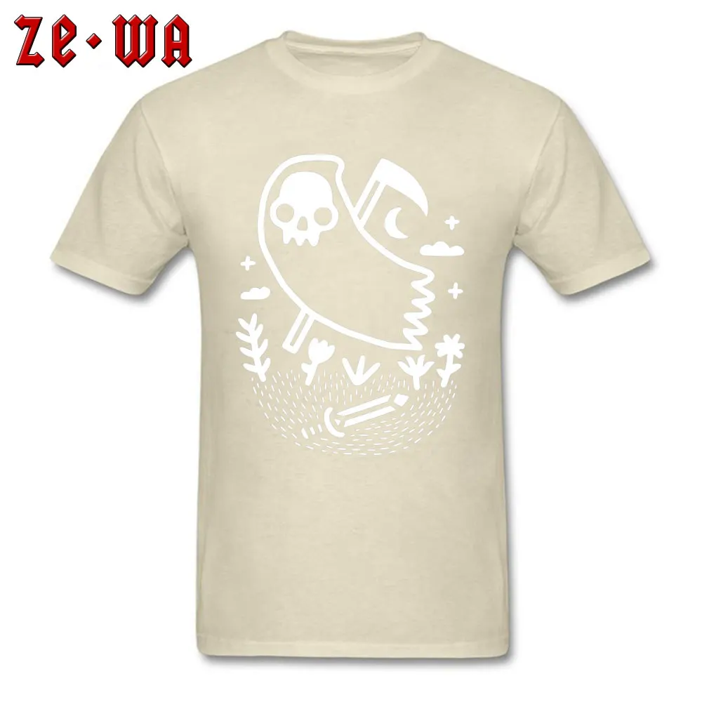 Another Grim Night -3556 Short Sleeve Tops T Shirt Autumn O-Neck 100% Cotton Young Top T-shirts Printed Tops & Tees Hot Sale Another Grim Night -3556 beige