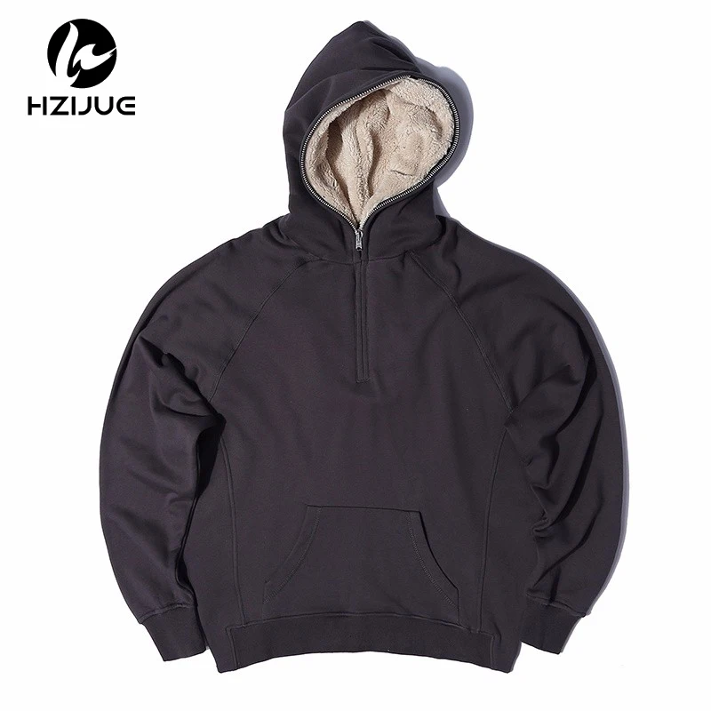 HZIJUE Mens Oversized Sherpa Hoodies 3 Colors Side Split Streetwear
Fleece Zipper Sweatshirts Justin Bieber Skateboard