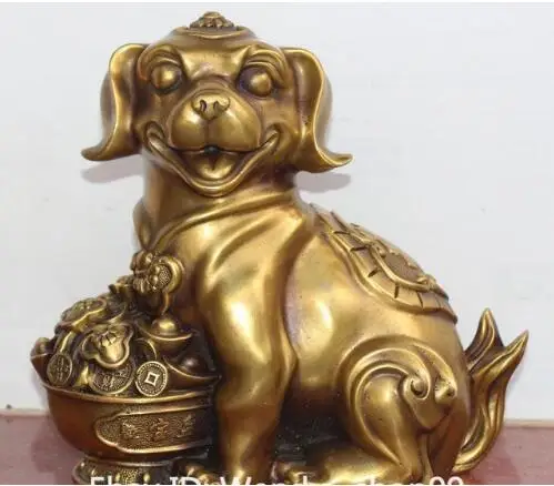 YM 305 Китайский Фэншуй Yuanbao Money Ruyi Сокровище миска животное фотособака статуя | Дом