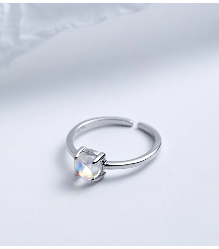 925 Чистое серебро, натуральный лунный камень, кольца для женщин, женские, корейский стиль, Индивидуальные Кольца, вечерние, хорошее ювелирное изделие