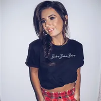 Jo Kalin Funny Letters T Shirt Women Cotton Summer Printed T-Shirt Casual Tops Tee Women Short Sleeve female Tshirt White Black 