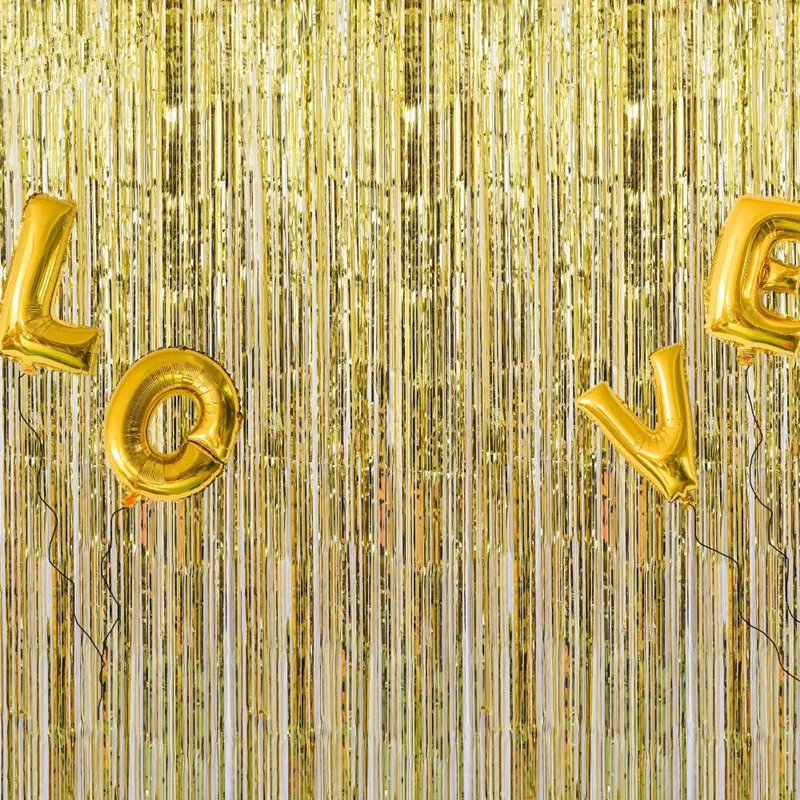 5 шт. Золотой Серебряный Радужный блесток фольга бахрома фон с блестками занавес гирлянда день рождения дождь украшение для свадьбы дня рождения
