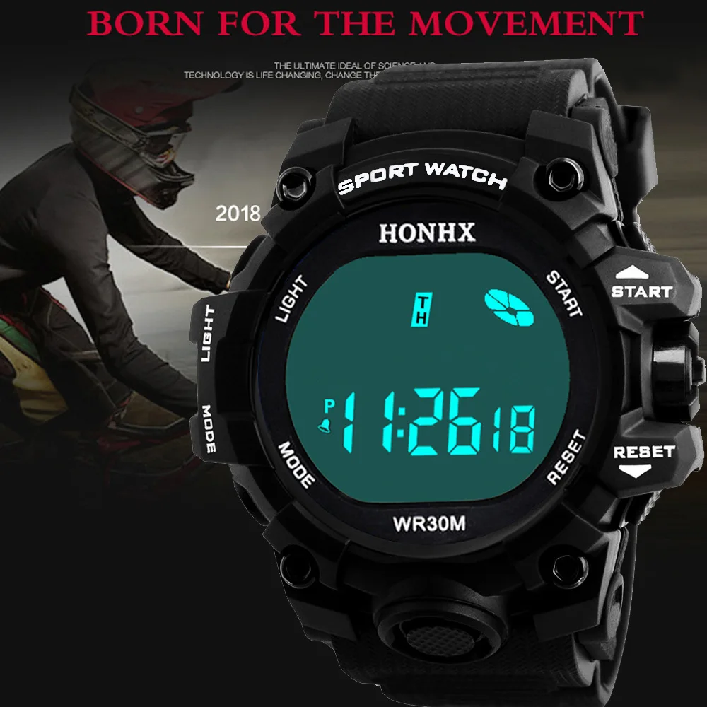 Цифровые мужские спортивные часы со светодиодной подсветкой, цифровые часы с таймером движения и двойным движением, мужские электронные часы с таймером, мужские часы, Reloj Hombre
