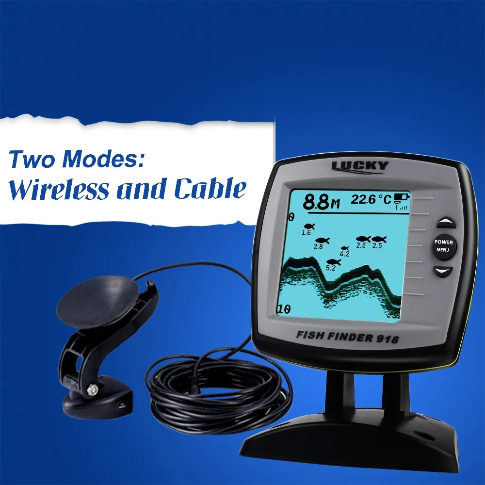 High Quality Boat Fish finder tool FF918 100W 2 in 1 Wired & Wireless