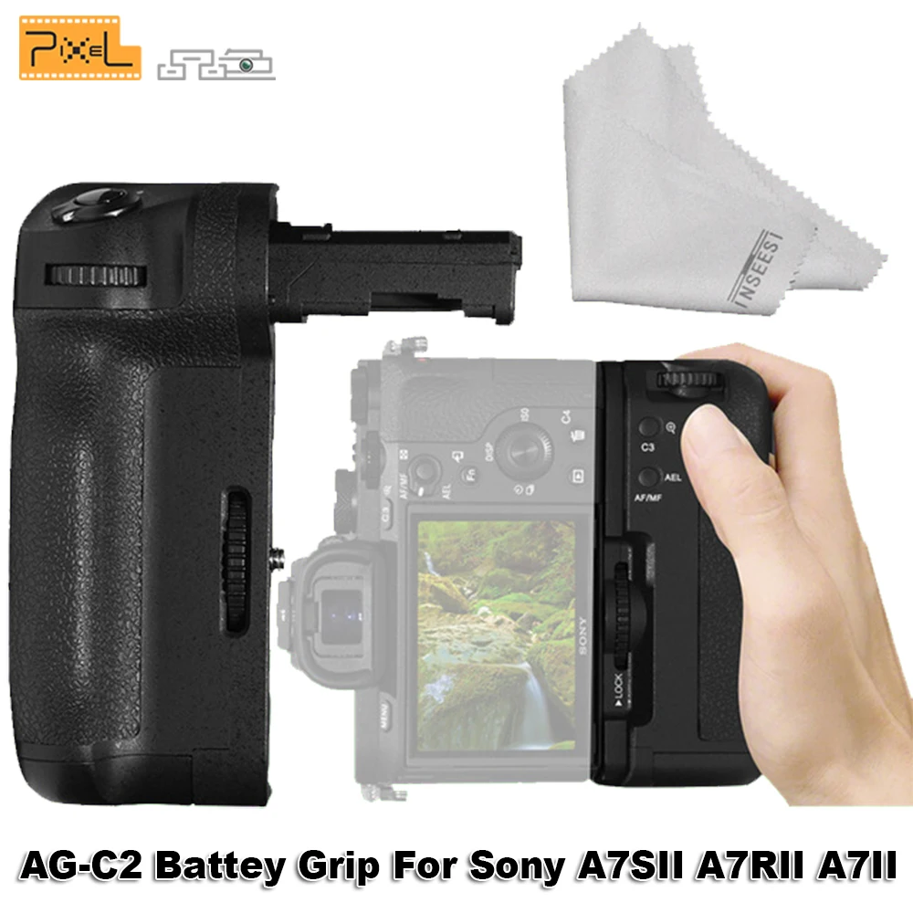 

Pixel Profession Grip Holder For Sony A7SII A7RII A7II Cameras AG-C2 Wireless Control Battery Grip Compatible of NP-FW50 Battery