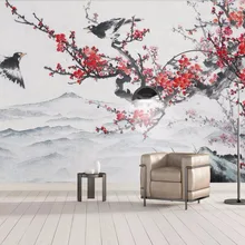 Beibehang пользовательские обои китайский цветок и птица чернила ручная роспись сливы пейзаж ТВ диван фон настенные фрески 3d обои