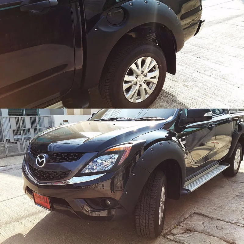 Черные Брызговики для арки колеса с заклепками для Mazda Bt50 Pro 2012- двойная кабина