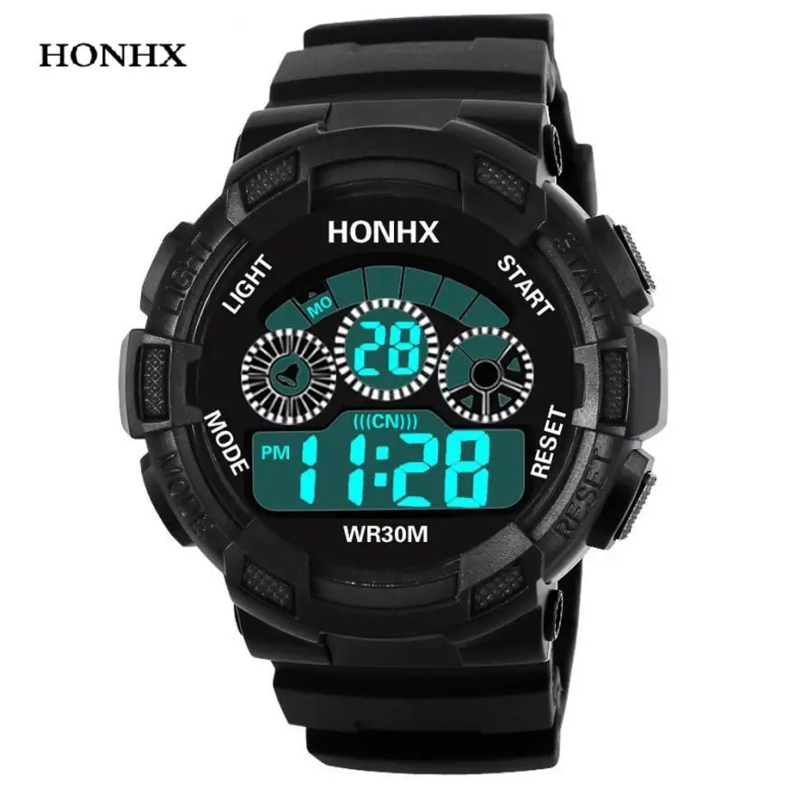 

HONHX erkek kol saati Watch Boy Fashion Casual Waterproof Watches Boys Digital LED Sports Watch Kids Alarm Date Watch Gift 50