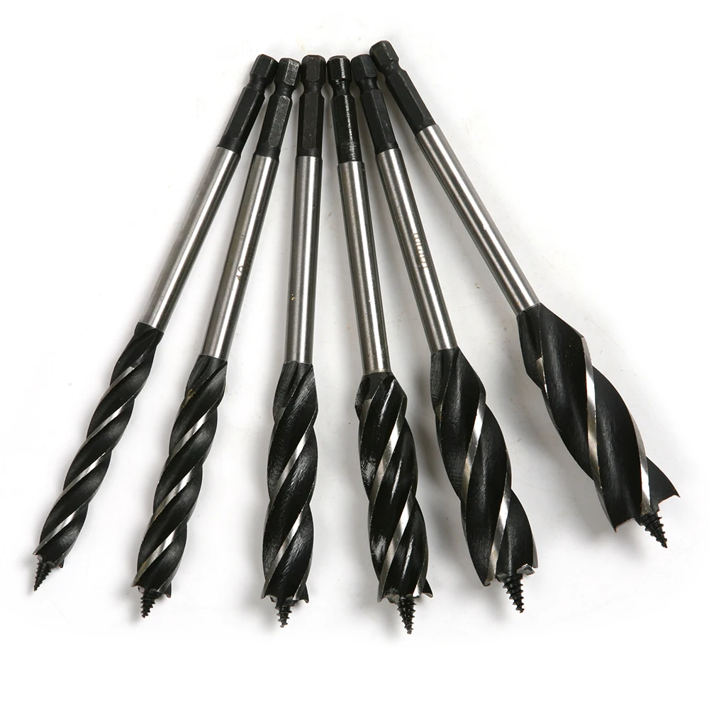 6pcs-set-professional-hss-wood-drilling-drill-bit-4-flutes-6-35mm-hex