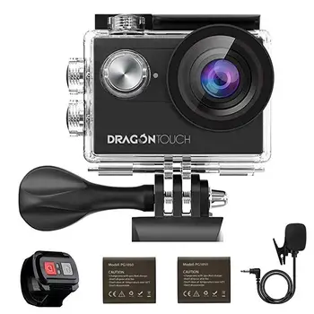 

AKASO DragonTouch 4K EIS Action Camera 16MP Vision 4 Support External Mic Underwater Camera Remote Control WiFi Sports Camera