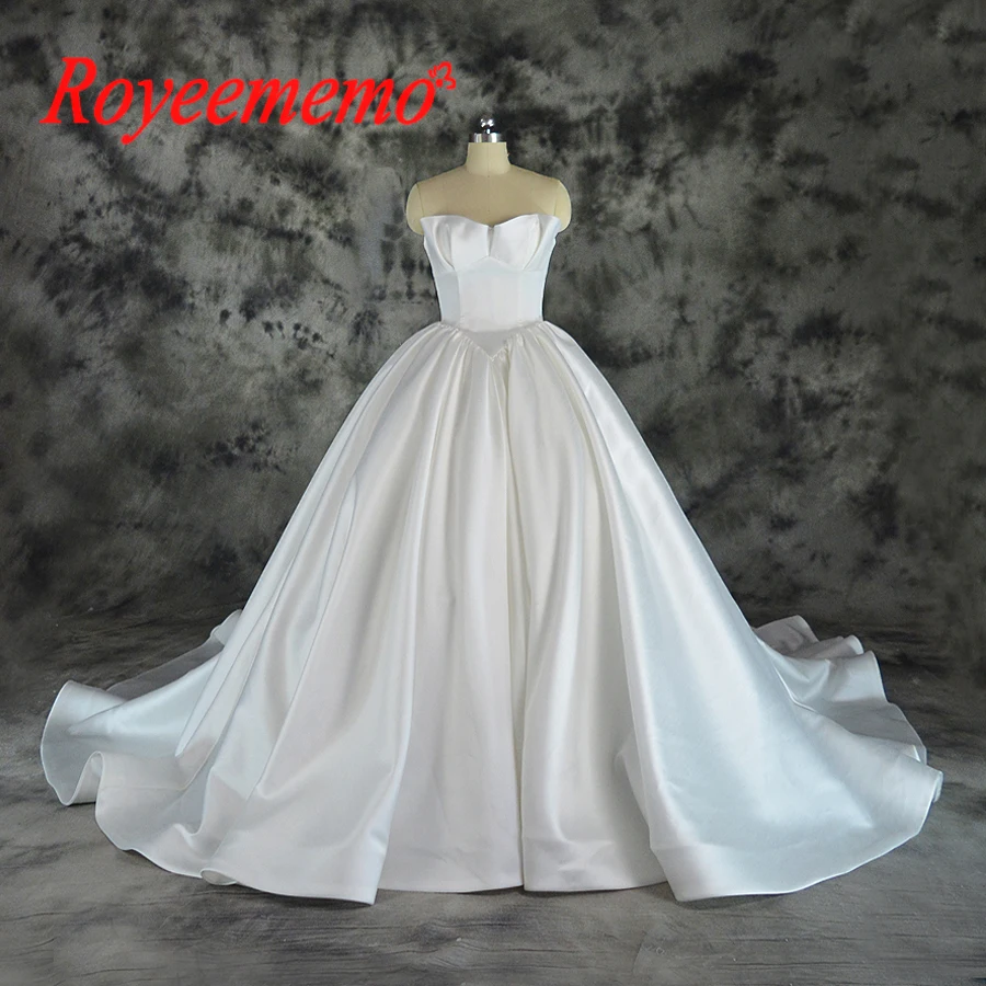 

Vestido de Noiva luxury satin Ball Gown wedding dress classic design wedding gown factory made wholesale price bridal dress