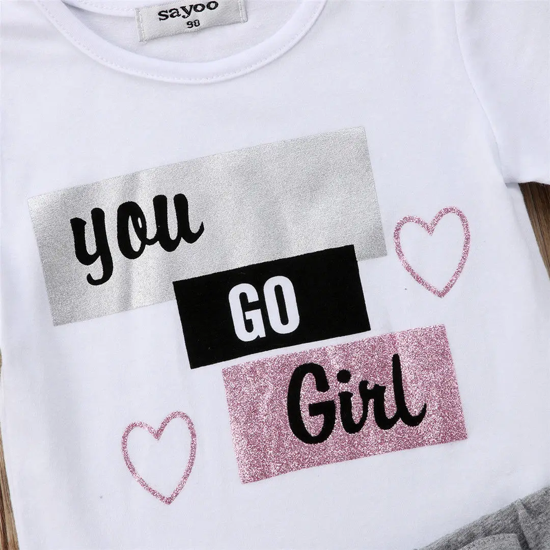 Citgeett Newborn Kids Baby Girls Short Sleeves Tops T-shirt Denim Skirts You Go Floral Outfits Clothes Summer Set