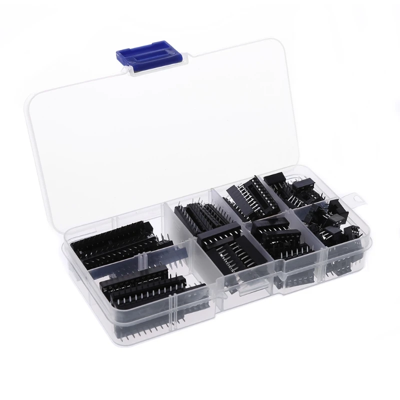 66X/Box DIP IC Sockets Solder Type Socket Kit 6/8/14/16/18/20/24/28 Pin_JQ 