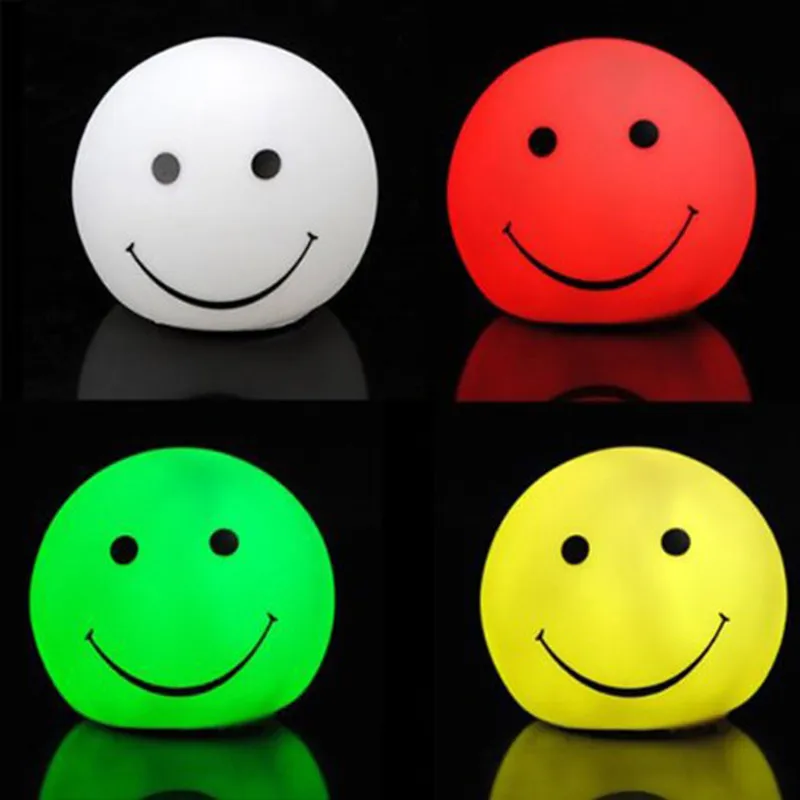 

LED Night Light Round Smiley Face Night Lamp Color Changeable Lights Sleeping Lamp Baby/Children Bedroom Home Decor Lighting