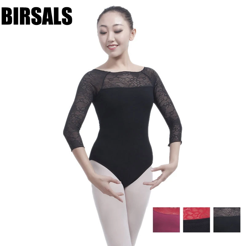 girls 3/4 sleeves lace ballet clothes for sale women latest gymnastics