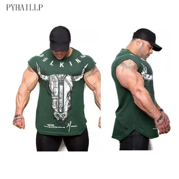 

PYHAILLP Brand Men cotton t shirts fashion Casual gyms Fitness workout Short sleeves tees 2018 summer new male tops clothing