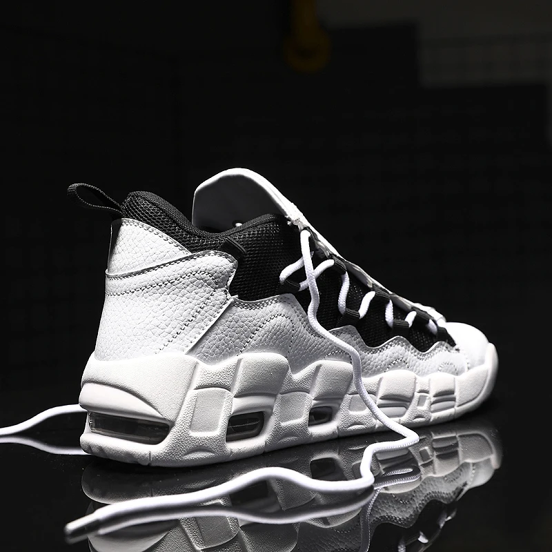 

Spring And Autumn Band Running Shoes For Men Breathable Leather Splicing Sneakers Air Cushion Sport Shoes Walking Athletic Shoes