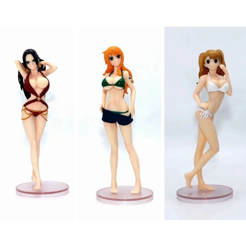 One Piece Figure Boa Hancock Nami Nefeltari Vivi Girl Action Figure Sexy Swimsuit Collectible Toys Juguetes Figma Doll Model XP
