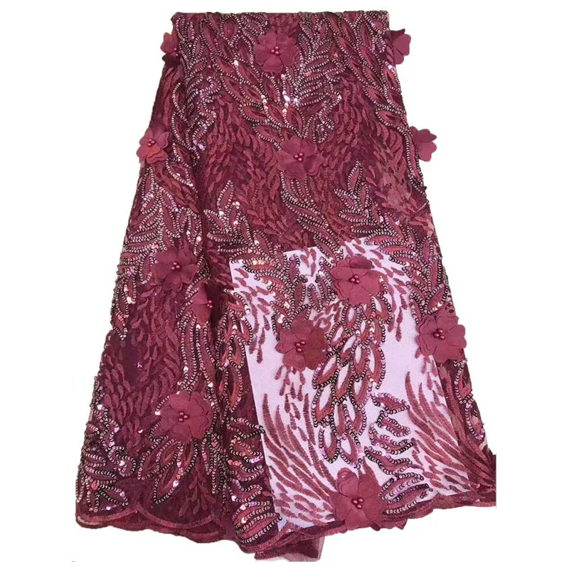Me-dusa 3D цветок высококачественный с блестками модное платье Африканский тюль кружева бусины французское кружевное свадебное платье ткань Новинка