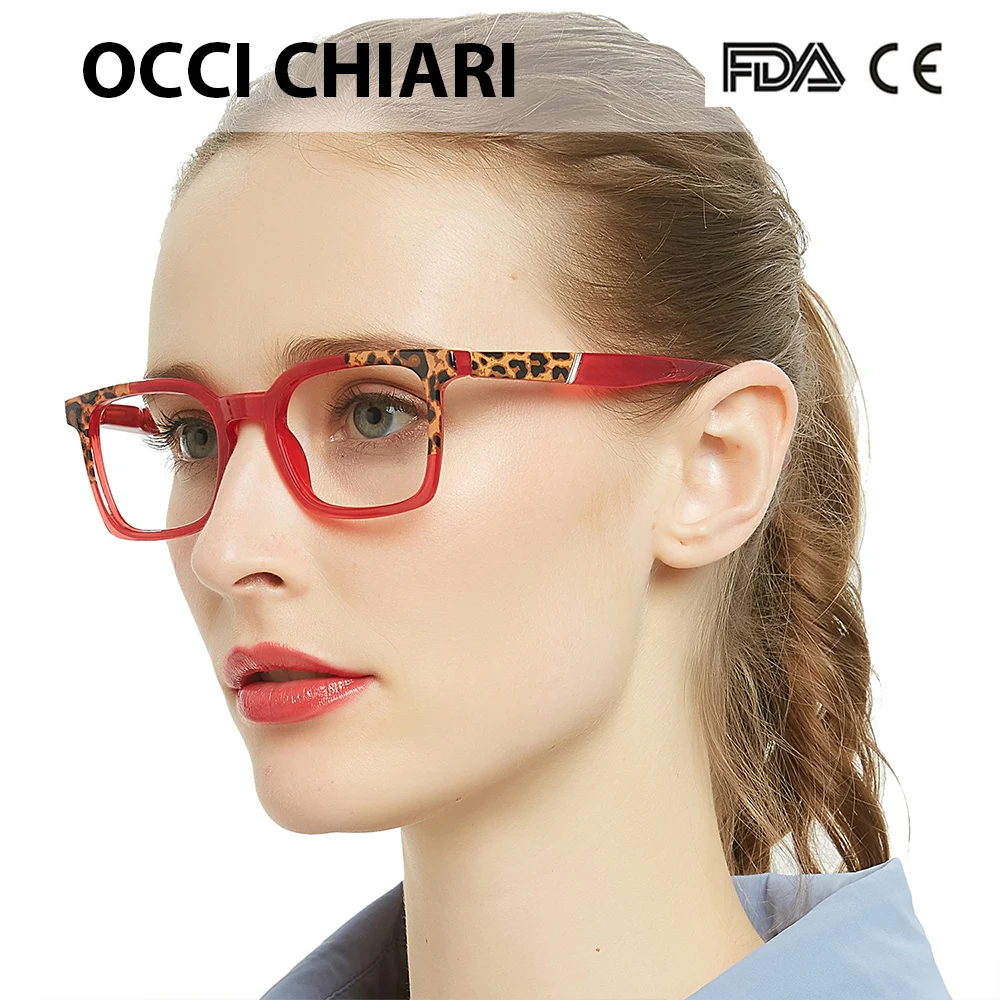 OCCI CHIAR Леопардовый анти синий светильник очки для чтения женские против