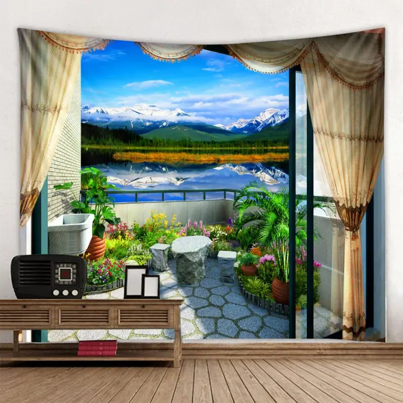 Пейзаж Богемия настенный гобелен в стиле бохо стены ковер фотографический фон ткань гостиная одеяло