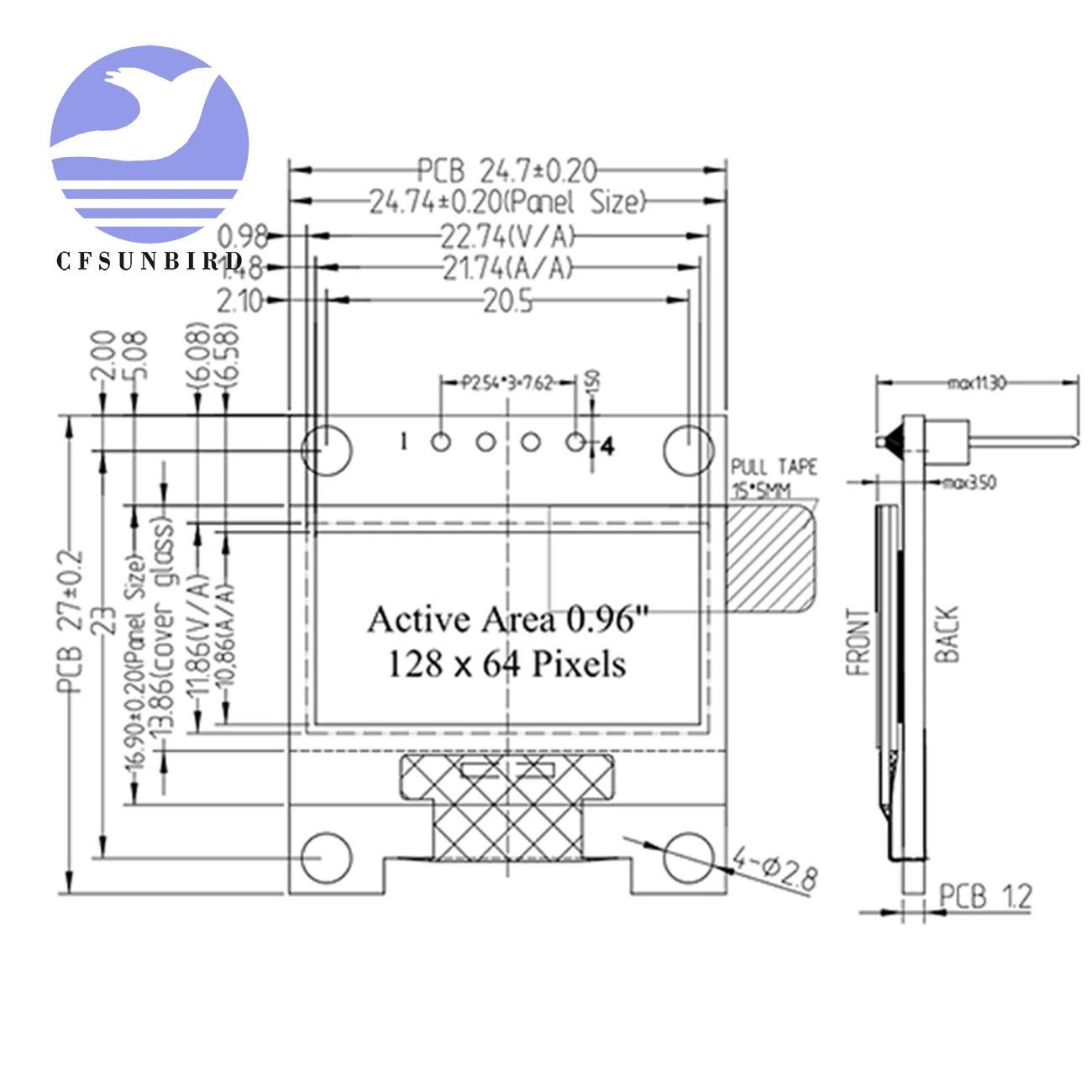 0 96 дюймовый IIC Серийный белый OLED дисплей модуль 128X64 I2C SSD1306 12864 плата с ЖК экраном GND